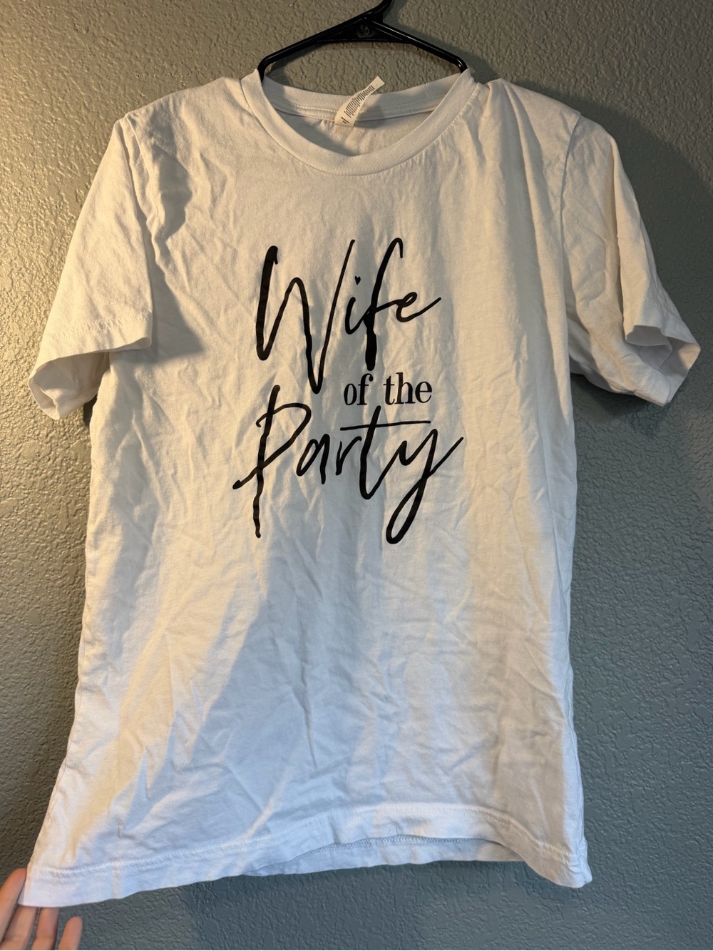 Bella Canvas White Tee with Black "Wife of the Party" Script